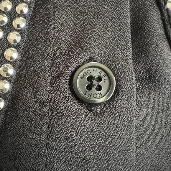 Michael Kors Black Embellished V Neck Sleeveless Top, XS - Picture 3 of 6